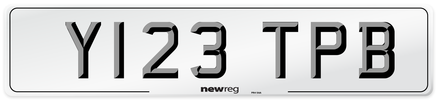 Y123 TPB Number Plate from New Reg